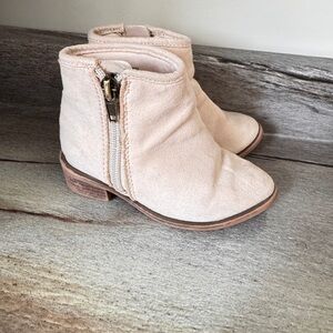 George Light tan Suede Kids Ankle Boots with Side Zip